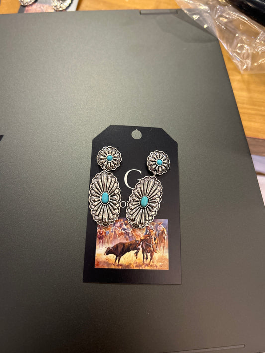 Concho turquoise earrings