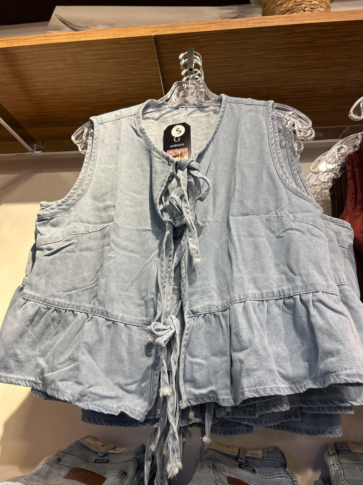 Denim Tie Top