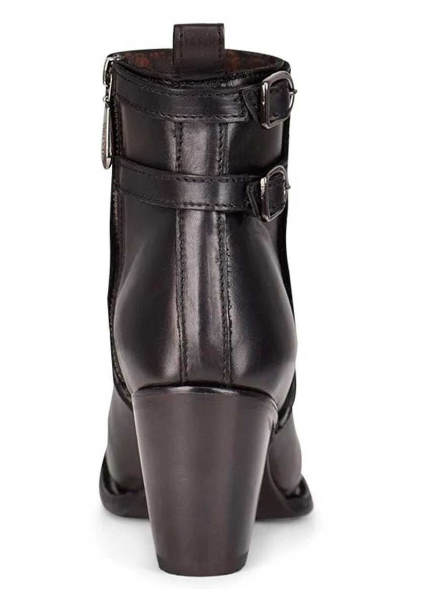 Cuadra Women Black Laser And Crystals Round Toe Ankle Bootie cu439