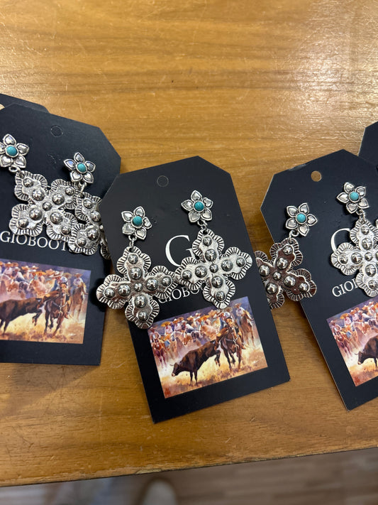 Silver turquoise earrings