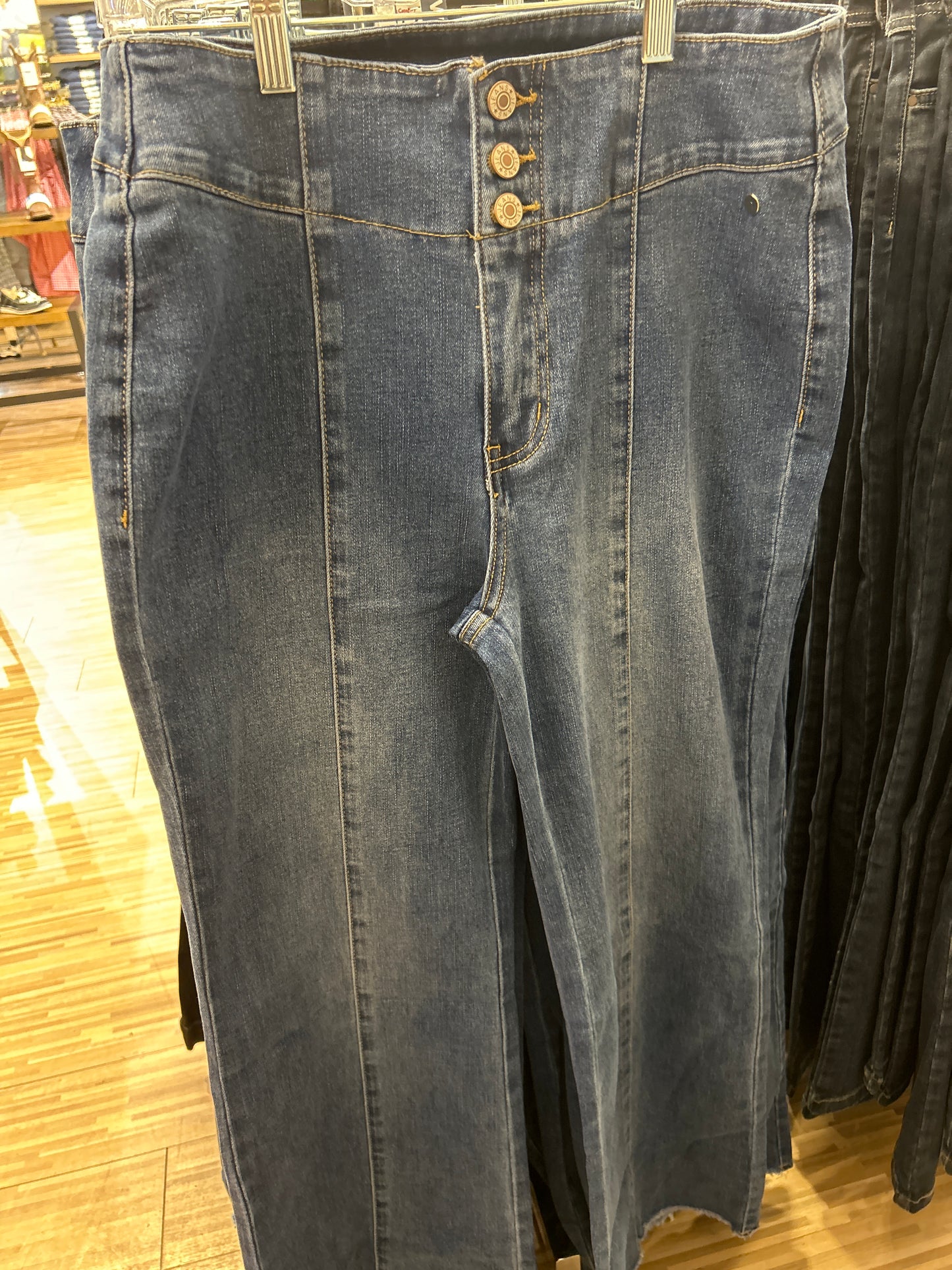 Button up flare jeans