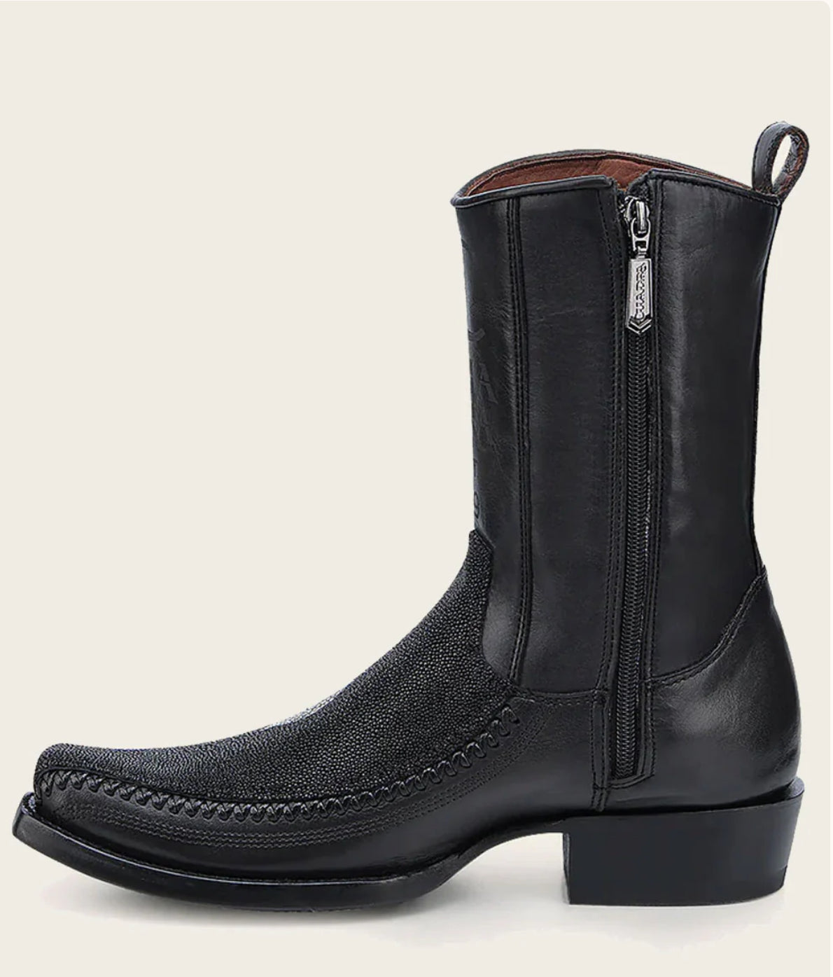 CUADRA ENGRAVED BLACK STINGRAY COWBOY BOOTS CU783