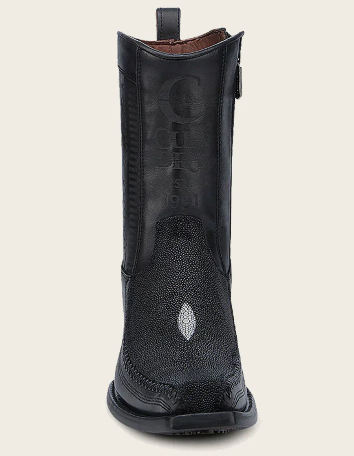 CUADRA ENGRAVED BLACK STINGRAY COWBOY BOOTS CU783