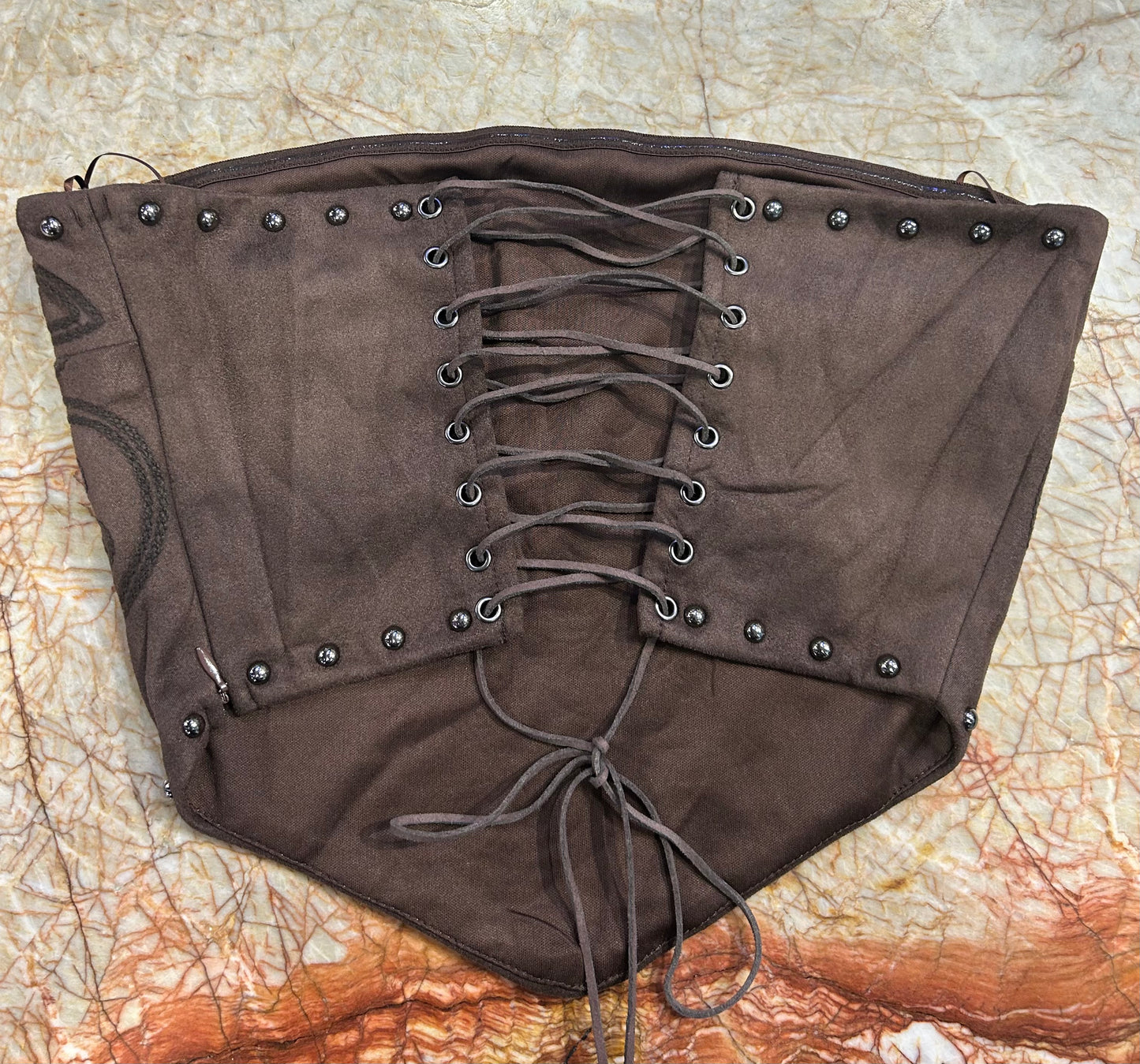 Suede Stud Tube Corset Top