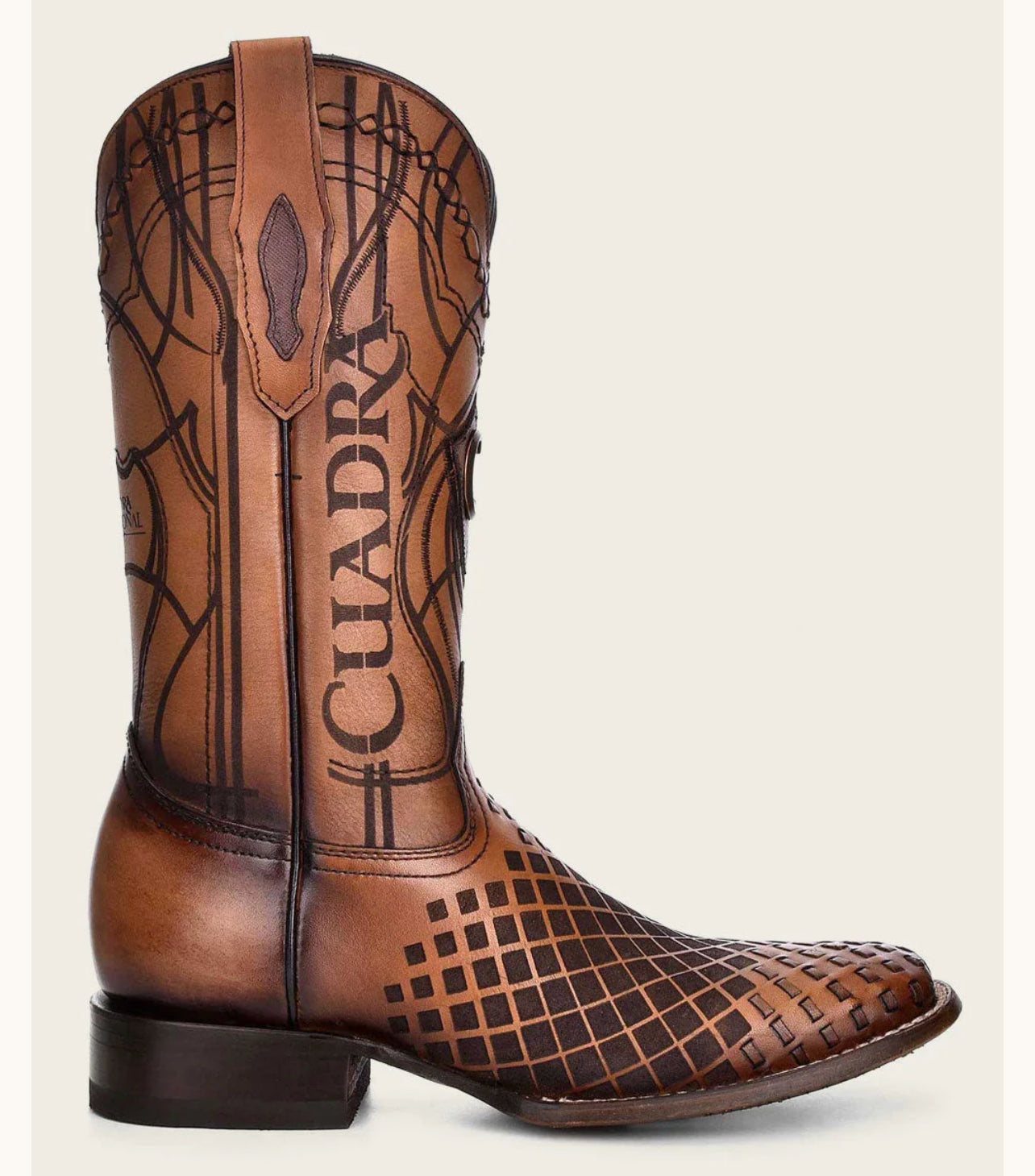 CUADRA ENGRAVED HONEY LEATHER WESTERN BOOTS CU500
