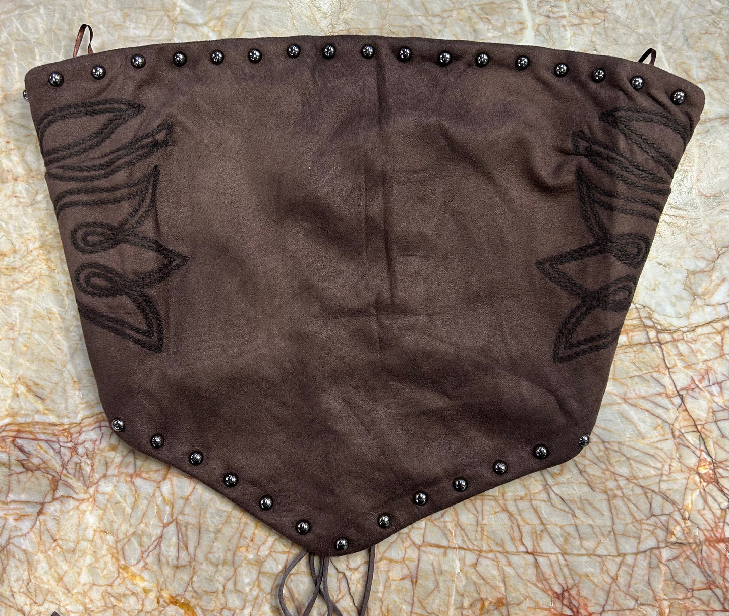 Suede Stud Tube Corset Top