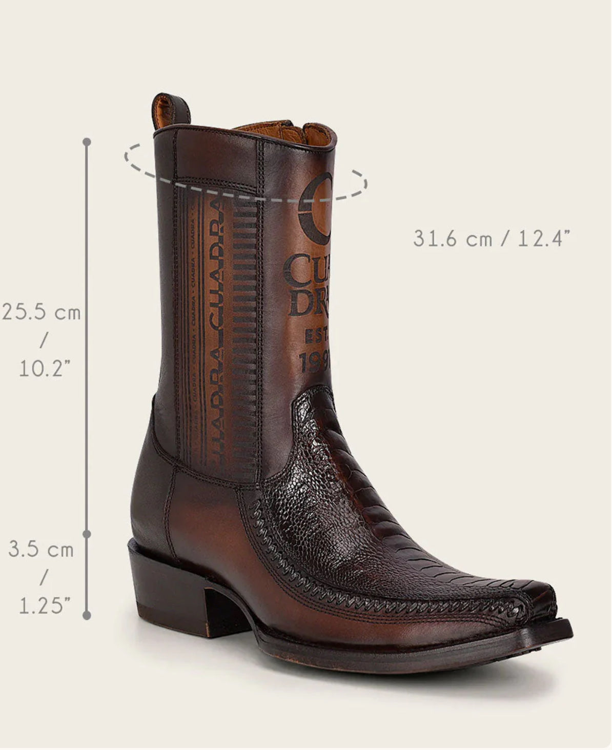 CUADRA URBAN BROWN OSTRICH LEG BOOT CU631