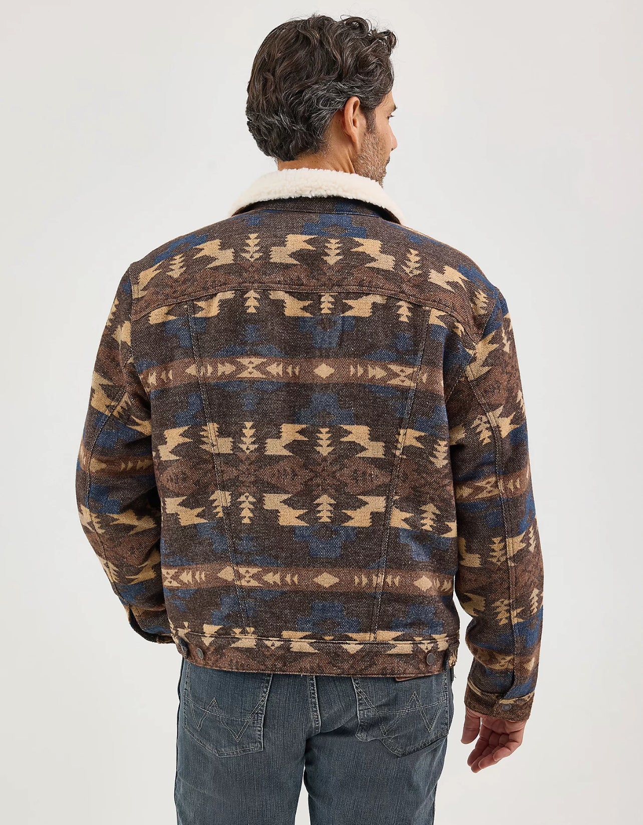 MEN'S WRANGLER® SHERPA LINED JACQUARD PRINT JACKET