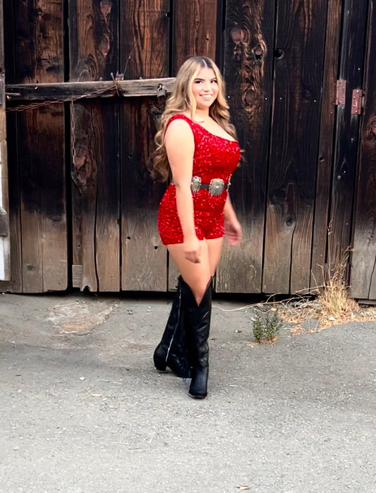 Sequin Romper (red)