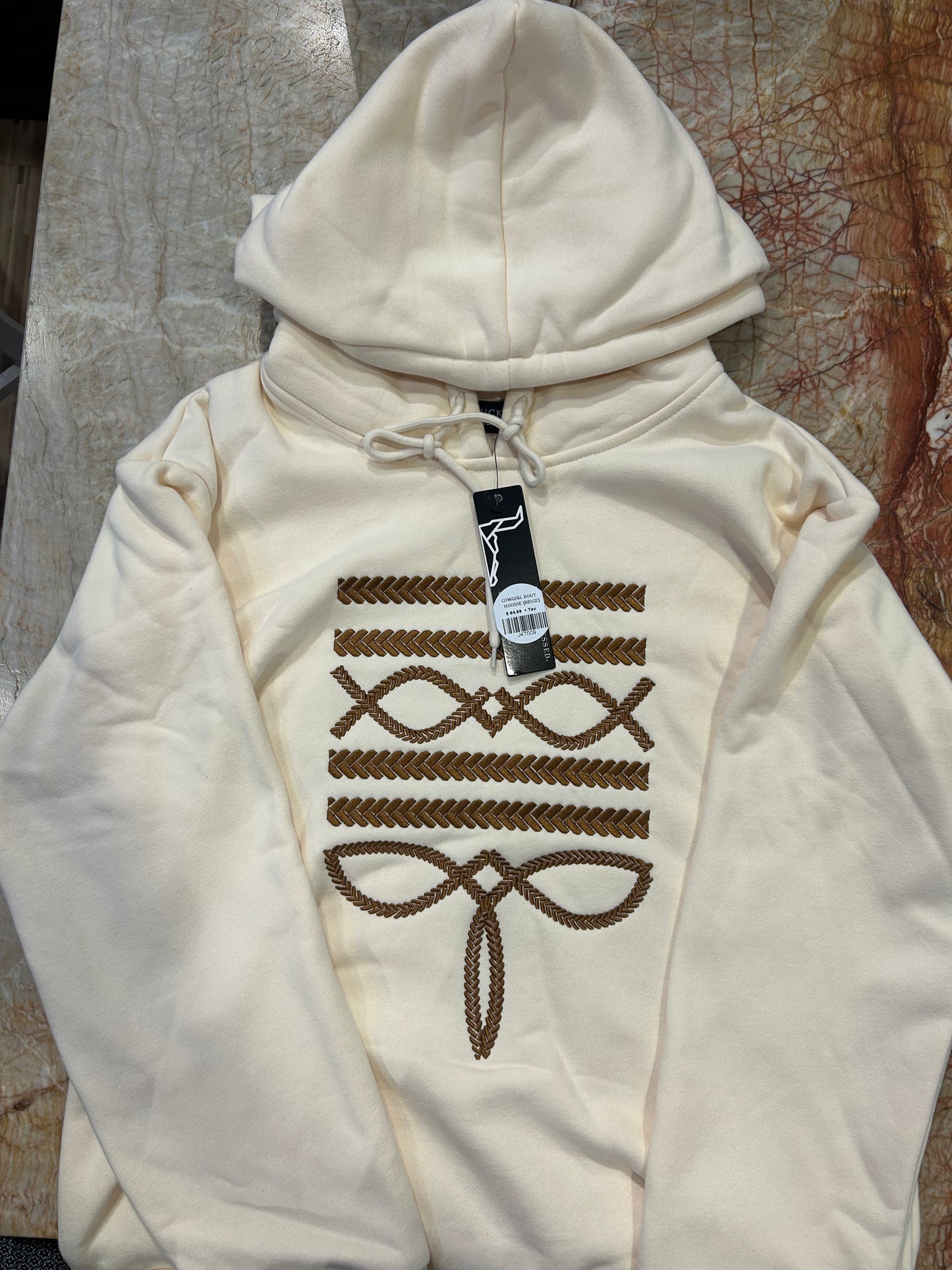 Women Hoodie Embroidered (cream)