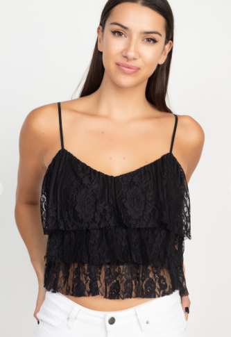 Tiered Lace Ruffe Top final sale